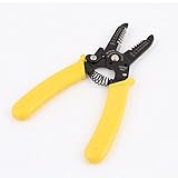 uxcell　ワイヤーストリッパーカッター　22-10AWG　銅線ケーブル　イエローラバーコートグリップ