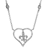 Silver Cubic Zirconia Necklaces, Size: 16-18 inches