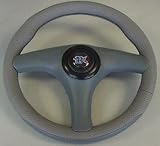 APC Dark Gray Perforated Vinyl 3-Spoke Steering Wheel - 605067