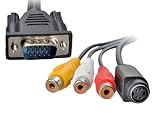 VGA SVGA to TV S-Video 3 RCA AV OUT Converter Adapter Cable Cord