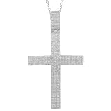 10K White Gold Mens Diamond Cross Pendant 2.80 Ctw