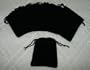 (10) Small Velvet Black Pouches With Drawstrings