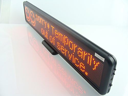 55cm Dot matrix:16x128 Led Text Message Scrolling Display Sign Business Advertising Publicity Programmable Rechargeable (red)