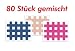 80 Stück Cross Akupunkturpflaster, gemischt, 2.1 x 2.7cm, 24 x hautfarbe, 24 x pink und 32 x blau