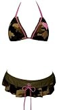 Bikini Set Padded Camou Triangle Top Scoop Bottom