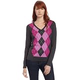 IZODWomen'sPlusSizeLongSleeveCenterPlacementArgyleSweater,EbonyHeather/Raglan,1X