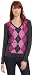 IZOD Womens Center Placement Argyle Sweater, Ebony Heather/Raglan, X-Large