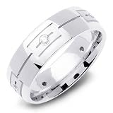 .10ct 14K White Gold Contemporary Intricate Diamond Wedding Band