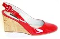 Lulu Guinness Patent Cork Wedge Sling Back Shoes, Hera