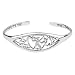 Sterling Silver "The Love Between A Mother And Daughter Knows No Distance" Heart Cuff Bracelet