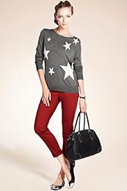 Slash Neck Long Sleeve Star Jumper