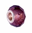 Pandora Style Charm Bead (Z347) Faceted Glass (14mm x 9mm) (fits Troll too) - Amethyst Purple