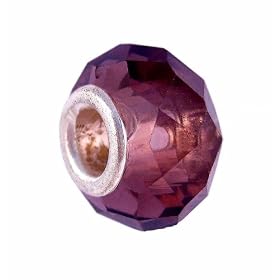 Pandora Style Charm Bead (Z141) Faceted Glass (14mm x 9mm) (fits Troll too)