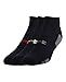 Under Armour Men's HeatGear No Show Socks (3 Pair), Black/Assorted Colors, Large