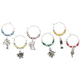 WINE GLASS CHARMS-SIX ASSORTED STYLES