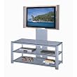 LSI Furniture Stunning Silver 3-Tiered TV Stand with Support Bracket