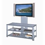 LSI Furniture Stunning Silver 3-Tiered TV Stand with Support Bracket
