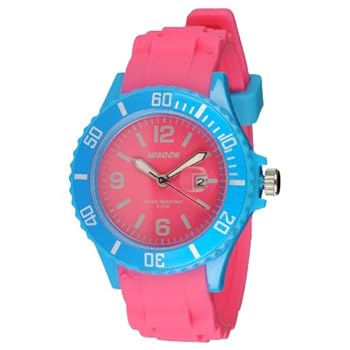 Waooh - Montre Monaco38 - Bicolore - Rose & turquoise