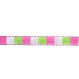 1/2'' Squares Stitiched Edge Taffeta Ribbon Pink/Parrot Green By The Yard
