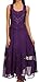 Sakkas Zendaya Stonewashed Rayon Embroidered Floral Vine Sleeveless V-neck Dress