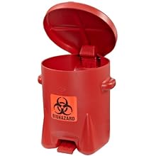 Eagle Polyethylene Biohazardous Waste Safety Can with Foot Lever