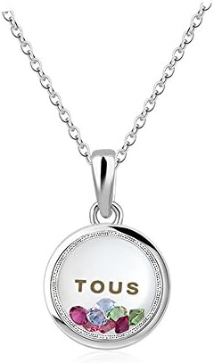 AFAF 18K White Gold Plated Colourful Crystal Tous Pendant Necklace