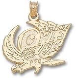 Temple Owls Solid 10K Gold Owl 5/8'' Pendant