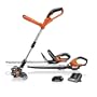 WORX WG913.51 3-Piece 18 Volt Lithium-Ion Cordless Combo Kit With Blower, String Trimmer & Hedge Trimmer