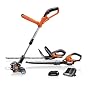 WORX WG913.51 3-Piece 18 Volt Lithium-Ion Cordless Combo Kit With Blower, String Trimmer & Hedge Trimmer