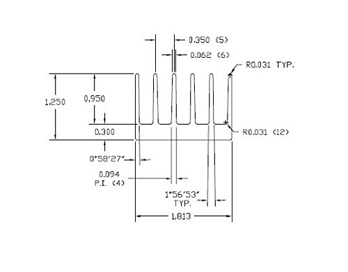 1.813" x 72" Extruded Aluminum Heatsink 
1.813" x 72" Extruded Aluminum Heatsink