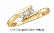 Beautiful Yellow Gold Diamond 3 Stone Petite Promise Ring Size 7