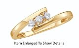 Beautiful Yellow Gold Diamond 3 Stone Petite Promise Ring
