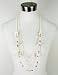 Mixed Chain Plastic Layered Long Necklace (B-1) - White