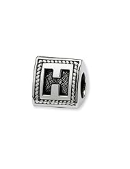 Triangle Block, Letter H Charm in Silver For 3mm Charm Bracelets