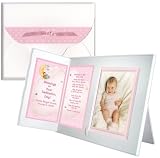 "Blessings on Your Dedication" Personalized Baby Blessing, Christening Picture Frame Gift - Girl
