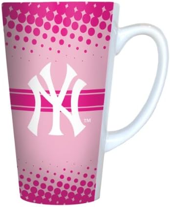 MLB New York Yankees 16-Ounce Sublimated Latte Mug, Pink