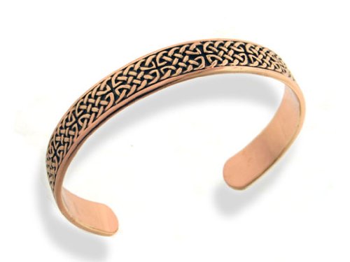Mens Heavy Solid Copper Celtic Knot 8″ Cuff Bracelet