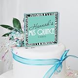 IMAGE OF Baby Keepsake: Quinceanera Zebra Print Cake Topper