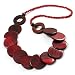 Chunky Wood Button & Bead Necklace - 72cm Length