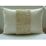 Vintage Ivory Love - 12x14 Inches Rectangle Pillow Covers - Oblong / Lumbar Pillow Cover with Ribbon Embroidery