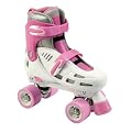 SFR 'Storm' Adjustable Quad Skates - White and Pink - Size 3-6