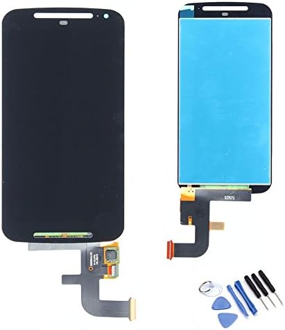 MORESUN-High Quality Full LCD Display Glass Touch Screen Digitizer Assembly Replacement Part for Motorola Moto G2 2nd Gen (2014) XT1063(Black)