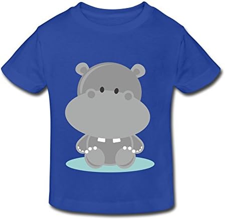 Leapens Little Boys Girls Casual Baby Hippo T-Shirt For Toddlers RoyalBlue US Size 2 Toddler