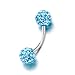 Pugster Mother's Day Jewelry Belly Button Ring Bling Aquamarine Color Belly Navel Ring Body Jewelry