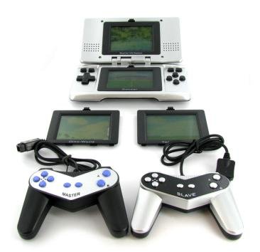 4 in 1 portable gaming hand held system with 4 games 2 controllers  more detail click!