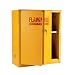 Edsal SCM745F 18 Gauge Welded Steel Flammable Liquid Safety Cabinet with Self Closing Sliding Door and 2 Levels, 45 Gallon Capacity, 65" Height x 43" Width x 18" Depth, Yellow