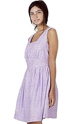 A-line Summer Sleeveless Cotton/Polyester/Spandex/Tulle Pleated  Dress