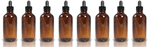 4oz amber glass dropper bottles, refillable glass bottles for ess…