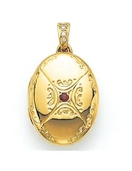 Victor Mayer 18K Gold Diamond Locket With Ruby 18K Yellow Gold