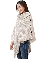 Columbustore Large Till Crochet Poncho Sweater Shawl Wrap Blanket Scarf Apricot